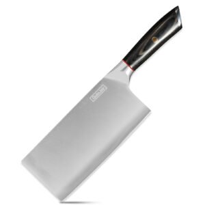 Qulajoy Meat Cleaver Knife – 7.3 Inch High Carbon Stainless Steel Butcher Knife For Meat Cutting Slicing Vegetables- Professional Chopper Knife For Home Kitchen Chef Knife