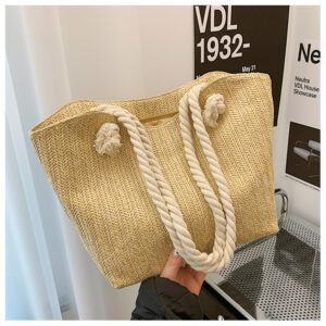 Women’s Fashion Straw Large Capacity Shoulder Handbag