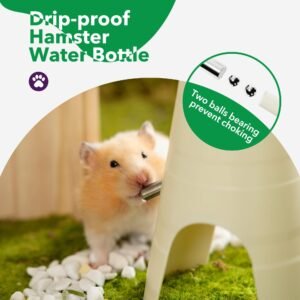 MEWOOFUN Hamster Water Bottle With Stand & Hideout Space 150ml Convenient And Comfortable Solution For Dwarf Hamsters Gerbil