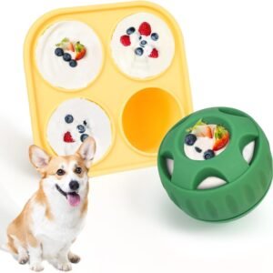 Dog Chew Toys For Puppies And Treat Trays, Long-Lasting Refillable Treat Toys And Silicone, Dog Treat Molds, Reusable, Dishwasher Safe, Suitable For Small And Medium Dogs 10-25 Lbs Toy For Green Ball