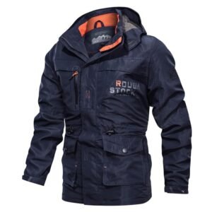 Cross-border AliExpress jacket men’s mid-length casual outdoor hooded plus size jacket men’s jacket spring and autumn