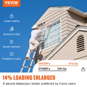 VEVOR Telescoping Ladder Aluminum Extension Step 10.5 Ft Multi-purpose Portable